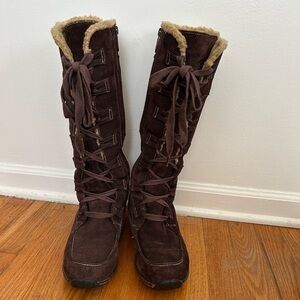 Timberland Earthkeeper Suede Leather Fur Lined Knee High Boots Size 7.5